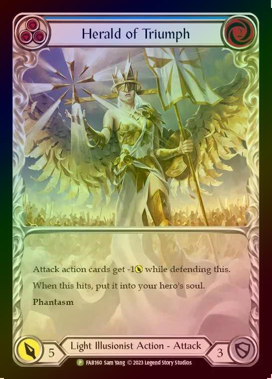 【RF】[Light Illusionist] Herald of Triumph (Extended Art) (blue) [FAB160] (Promo) Rainbow Foil
