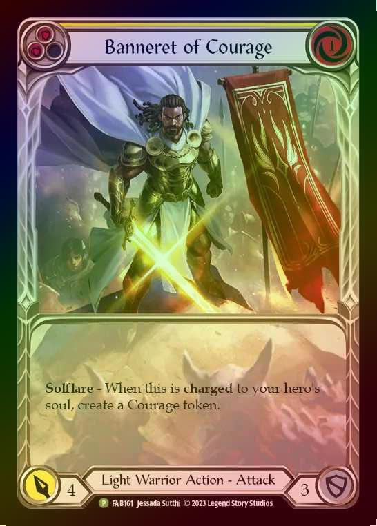 【RF】[Light Warrior] Banneret of Courage (Extended Art) [FAB161] (Promo) Rainbow Foil