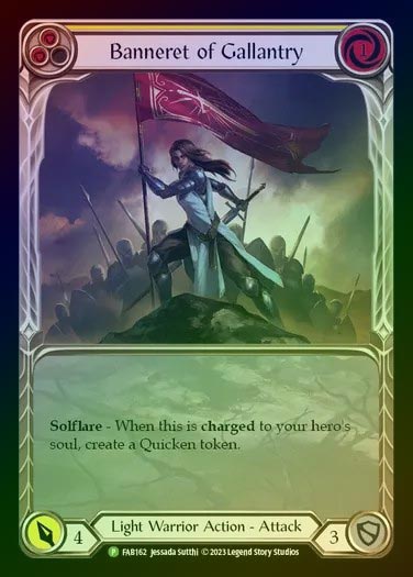 【RF】[Light Warrior] Banneret of Gallantry (Extended Art) [FAB162] (Promo) Rainbow Foil