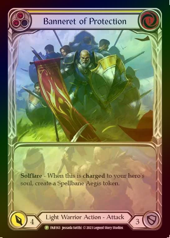 【RF】[Light Warrior] Banneret of Protection (Extended Art) [FAB163] (Promo) Rainbow Foil