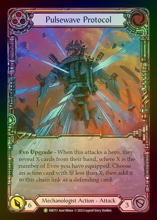 【RF】[Mechanologist] Pulsewave Protocol (Extended Art) [FAB173] (Promo) Rainbow Foil