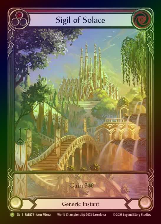 【RF】[Generic] Sigil of Solace (Extended Art) (red) [FAB178] (Promo) Rainbow Foil