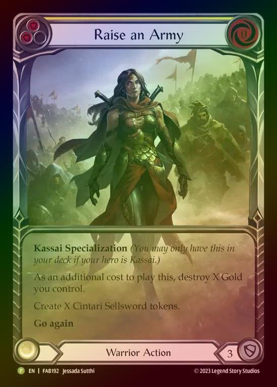 【RF】[Warrior] Raise an Army (Extended Art) [FAB192] (Promo) Rainbow Foil