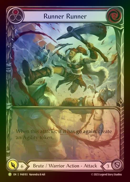 【RF】[Brute Warrior] Runner Runner (Extended Art) [FAB193] (Promo) Rainbow Foil