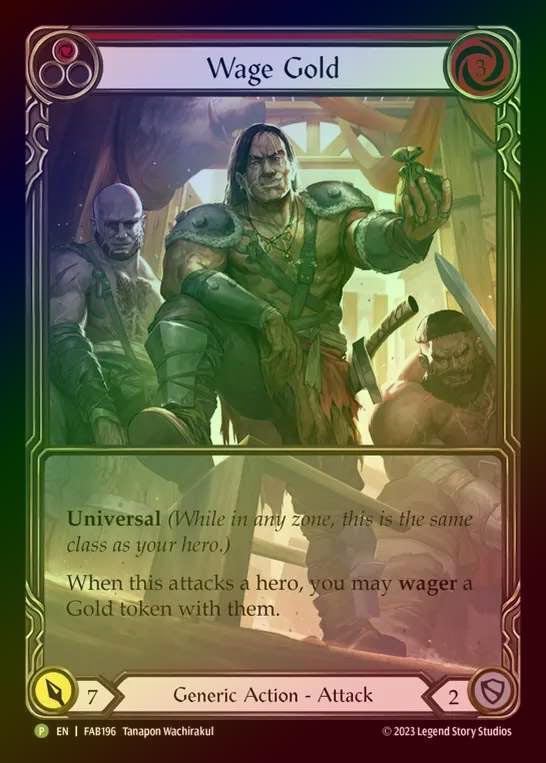 【RF】[Generic] Wage Gold (Extended Art) (red) [FAB196] (Promo) Rainbow Foil
