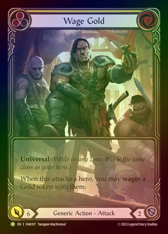 【RF】[Generic] Wage Gold (Extended Art) (yellow) [FAB197] (Promo) Rainbow Foil