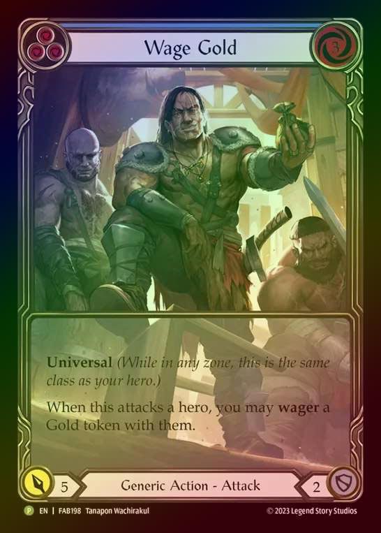 【RF】[Generic] Wage Gold (Extended Art) (blue) [FAB198] (Promo) Rainbow Foil