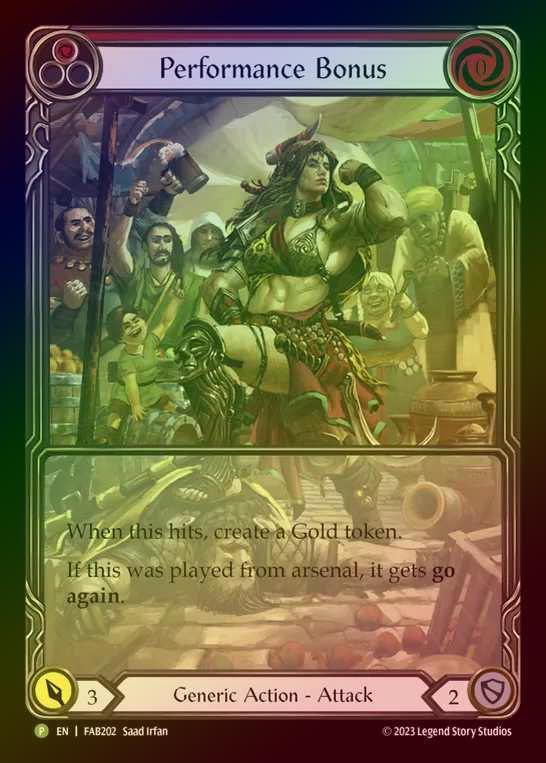 【RF】[Generic] Performance Bonus (Extended Art) (red) [FAB202] (Promo) Rainbow Foil