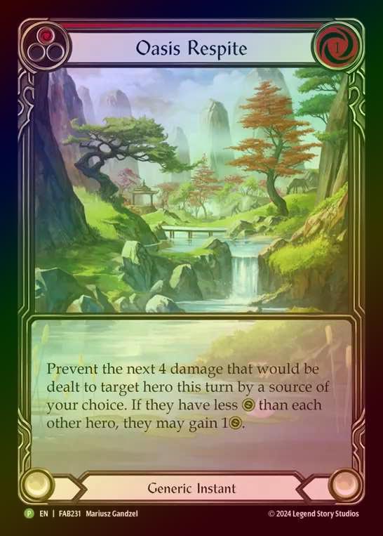【RF】[Generic] Oasis Respite (Extended Art) (red) [FAB231] (Promo) Rainbow Foil