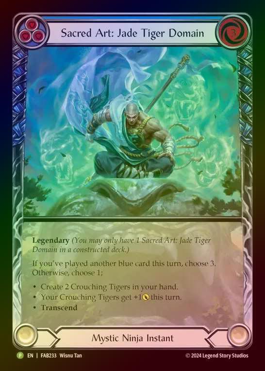 【RF】[Mystic Ninja] Sacred Art: Jade Tiger Domain // Inner Chi (Extended Art) [FAB233] (Promo) Rainbow Foil
