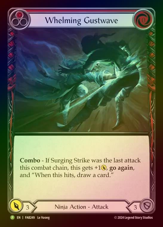 【RF】[Ninja] Whelming Gustwave (Alternate Art) (red) [FAB249] (Promo) Rainbow Foil