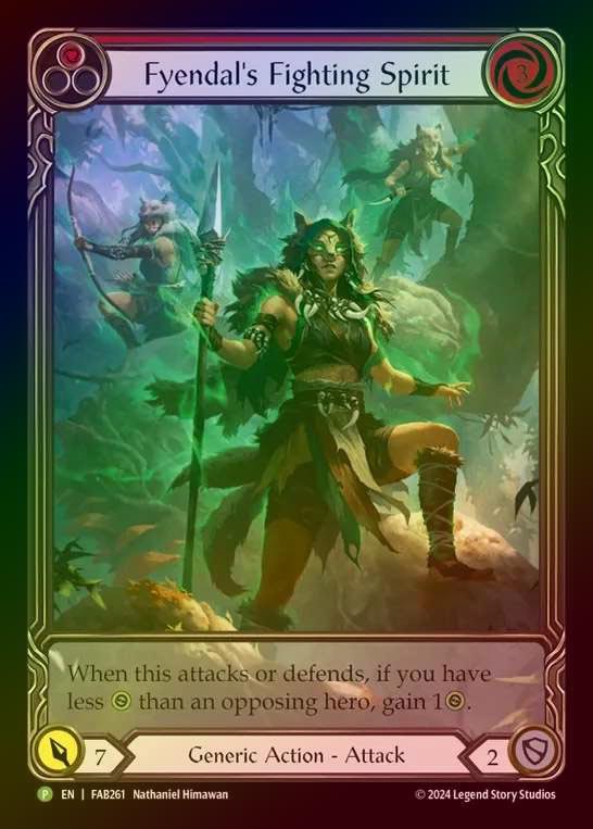 【RF】[Generic] Fyendal's Fighting Spirit (Full Art) (red) [FAB261] (Promo) Rainbow Foil