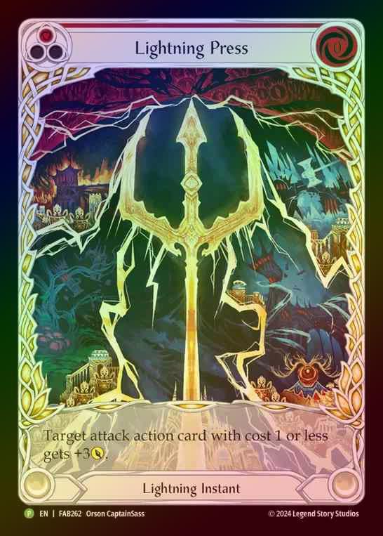 【RF】[Lightning] Lightning Press (Full Art) (red) [FAB262] (Promo) Rainbow Foil