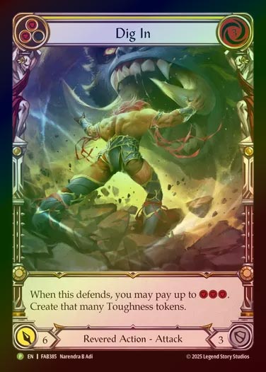 【RF】[Revered] Dig In(yellow) (Extended Art)  [FAB385-P]