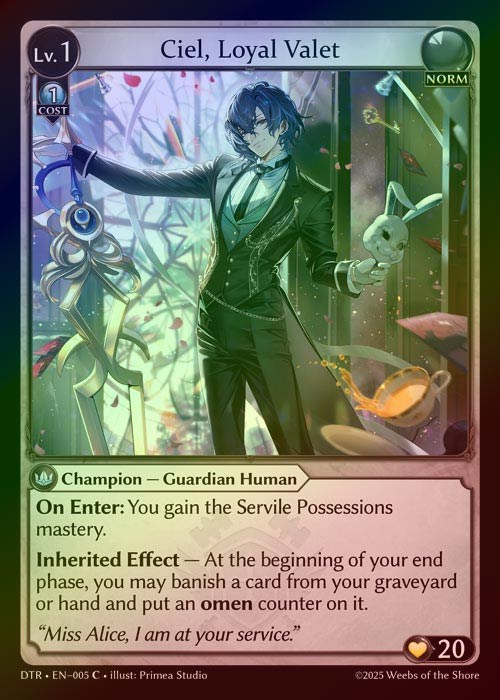 【FOIL】[Norm] Ciel, Loyal Valet [DTR005-C]