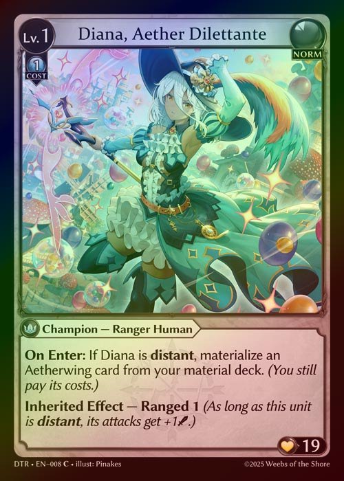 【FOIL】[Norm] Diana, Aether Dilettante [DTR008-C]