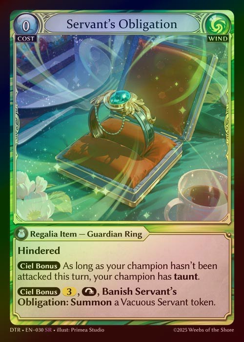 【FOIL】[Wind] Servant's Obligation [DTR030-SR]