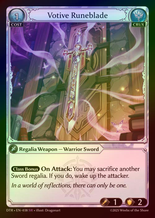 【FOIL】[Crux] Votive Runeblade [DTR038-SR]