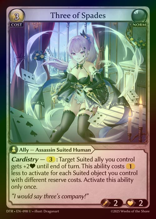 【FOIL】[Norm] Three of Spades [DTR098-U]