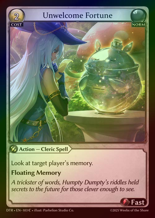 【FOIL】[Norm] Unwelcome Fortune [DTR103-C]