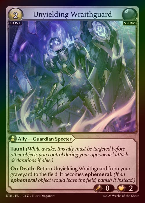 【FOIL】[Norm] Unyielding Wraithguard [DTR104-C]