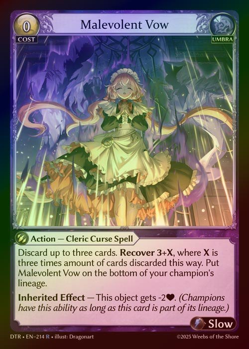 【FOIL】[Umbra] Malevolent Vow [DTR214-R]