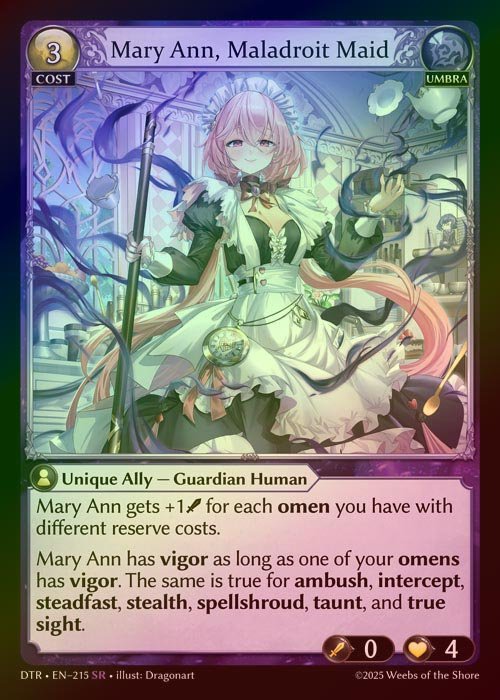 【FOIL】[Umbra] Mary Ann, Maladroit Maid [DTR215-SR]