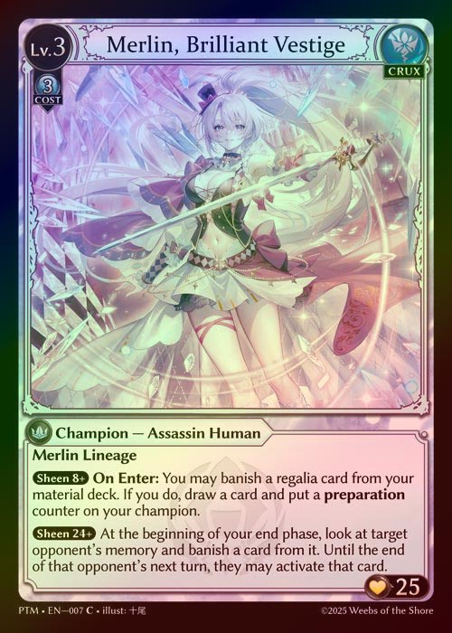 【FOIL】[Crux] Merlin, Brilliant Vestige [PTM007-C]