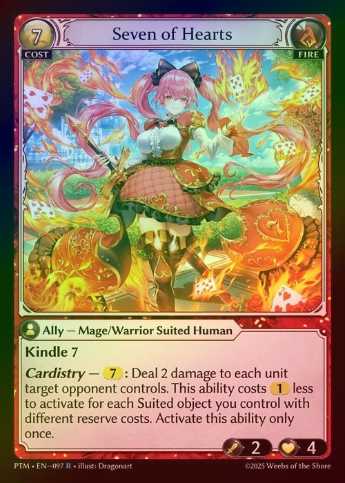 【FOIL】[Fire] Seven of Hearts [PTM097-R]