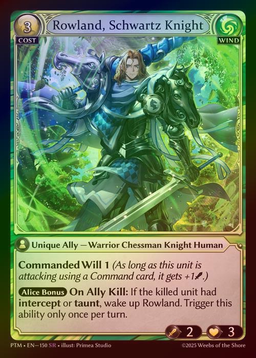 【FOIL】[Wind] Rowland, Schwartz Knight [PTM150-SR]