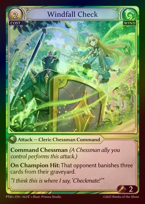【FOIL】[Wind] Windfall Check [PTM163-C]
