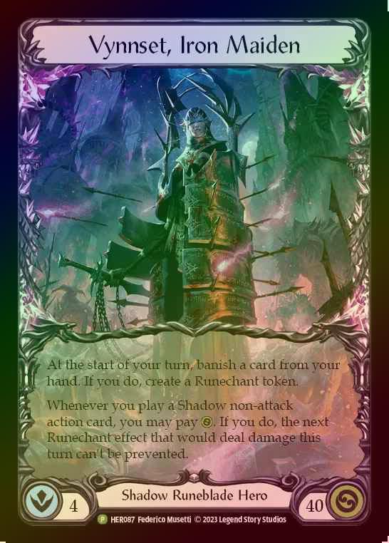 【CF】[Shadow Runeblade] Vynnset, Iron Maiden [HER087] (Promo) Cold Foil