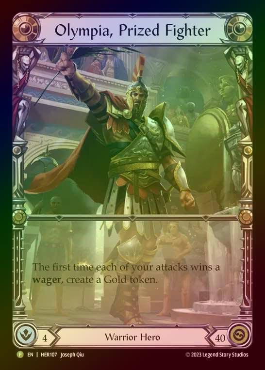【RF】[Warrior] Olympia, Prized Fighter [HER107] (Promo) Rainbow Foil