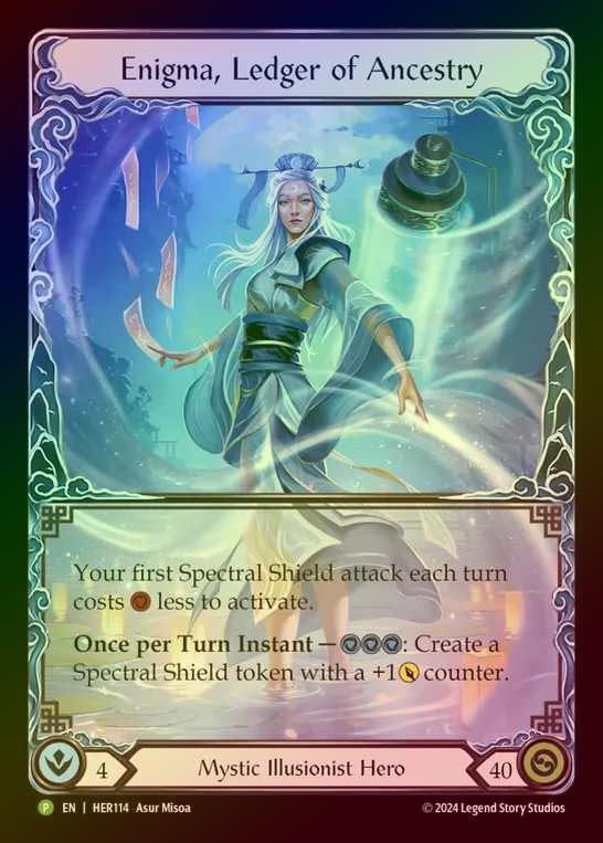 【RF】[Mystic Illusionist] Enigma, Ledger of Ancestry [HER114] (Promo) Rainbow Foil