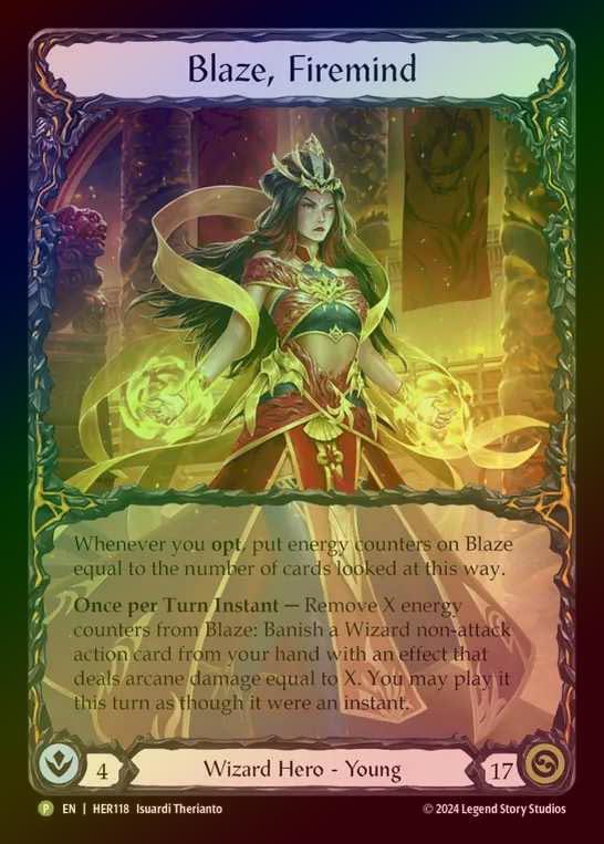 【CF】[Wizard] Blaze, Firemind [HER118] (Promo) Cold Foil