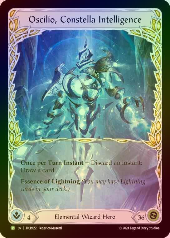 【RF】[Elemental Wizard] Oscilio, Constella Intelligence [HER122] (Promo) Rainbow Foil