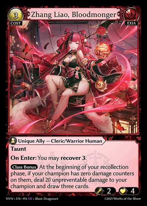 [Exia] Zhang Liao, Bloodmonger [HVN194-SR]