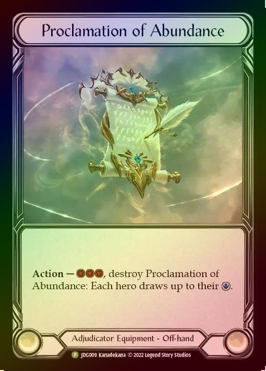 【CF】[Adjudicator] Proclamation of Abundance [JDG009] (Promo) Cold Foil