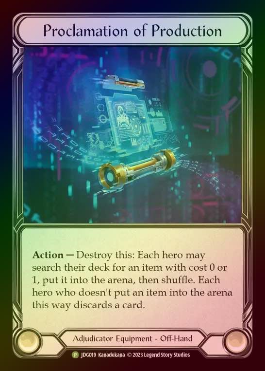 【CF】[Adjudicator] Proclamation of Production [JDG019] (Promo) Cold Foil