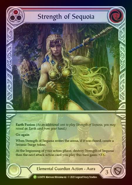 【RF】[Elemental Guardian] Strength of Sequoia (red) [LGS078] (Promo) Rainbow Foil