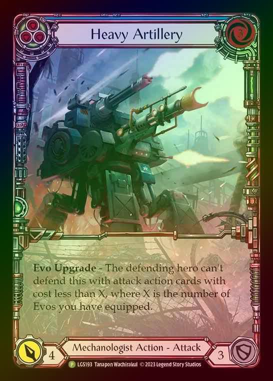 【RF】[Mechanologist] Heavy Artillery (Extended Art) (blue) [LGS193] (Promo) Rainbow Foil