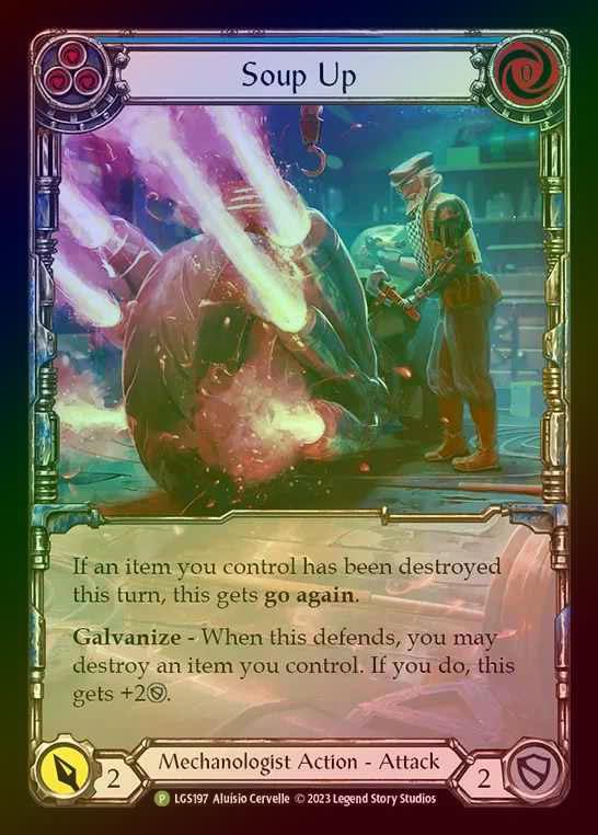 【RF】[Mechanologist] Soup Up (Extended Art) (blue) [LGS197] (Promo) Rainbow Foil
