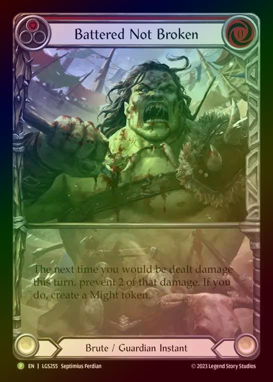 【RF】[Brute Guardian] Battered Not Broken (Extended Art) [LGS255] (Promo) Rainbow Foil