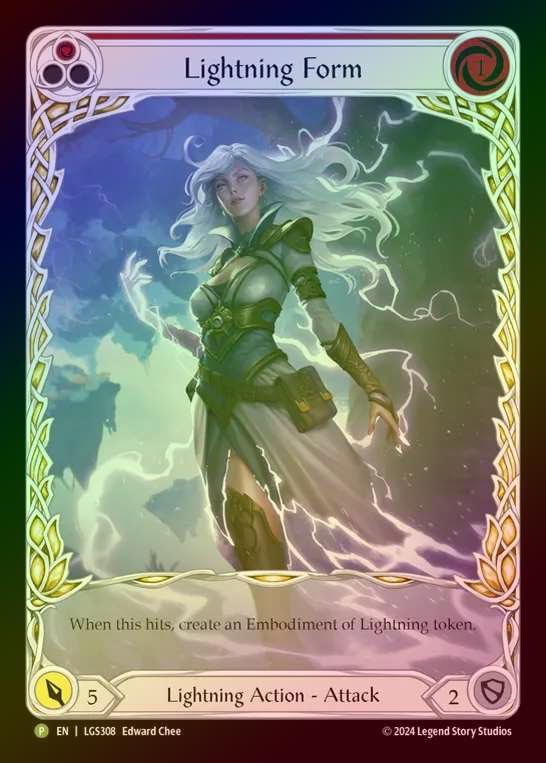 【RF】[Lightning] Lightning Form (Extended Art) (red) [LGS308] (Promo) Rainbow Foil