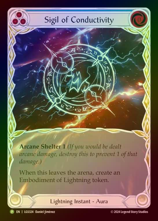 【RF】[Lightning] Sigil of Conductivity (Extended Art) [LGS324] (Promo) Rainbow Foil
