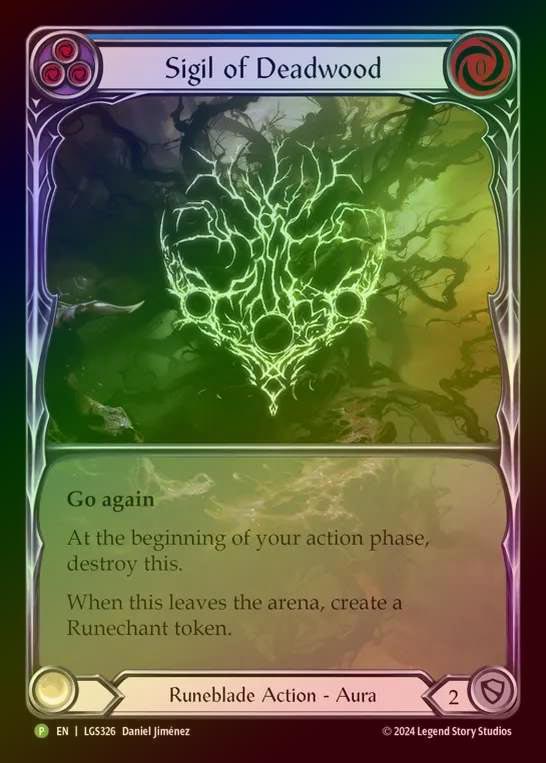 【RF】[Runeblade] Sigil of Deadwood (Extended Art) [LGS326] (Promo) Rainbow Foil