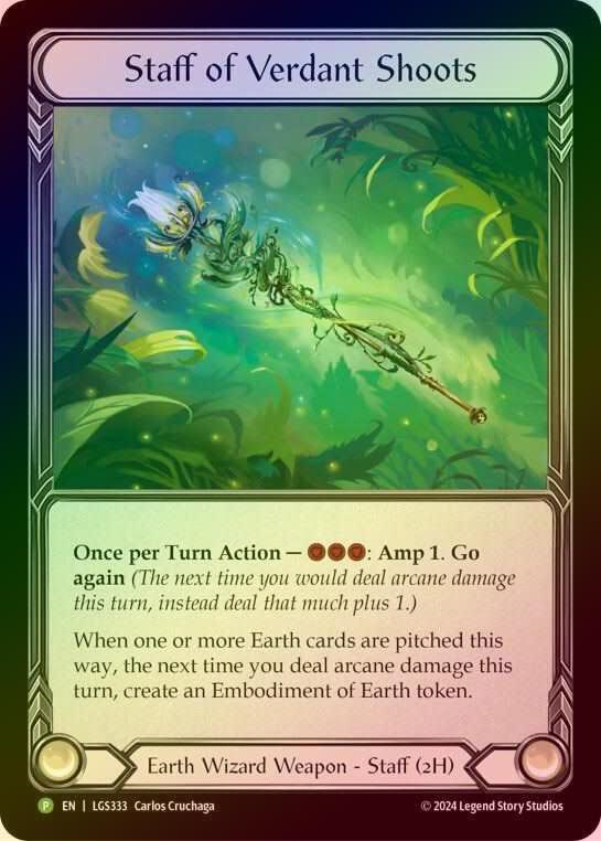 【RF】[Earth Wizard] Staff of Verdant Shoots [LGS333] (Promo) Rainbow Foil