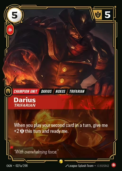 【Showcase】[Fury] Darius, Trifarian [OGN-027a-Showcase]
