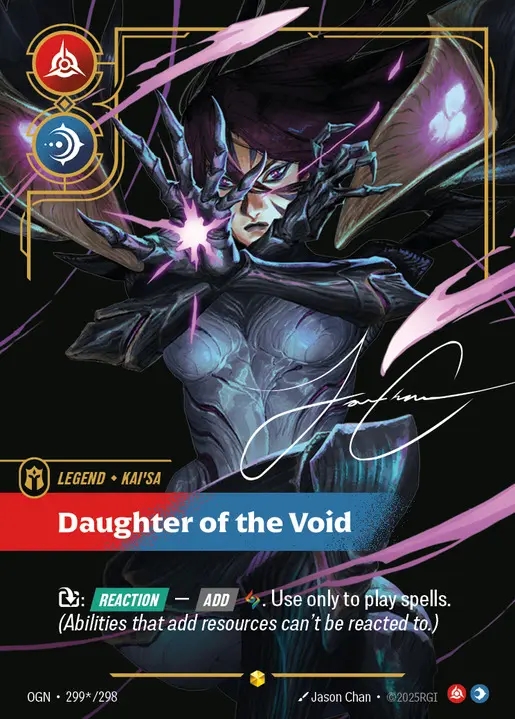 【クーポン使用不可】【SIGNED】[Fury Mind] Kai'sa, Daughter of the Void [OGN-299*-Showcase]