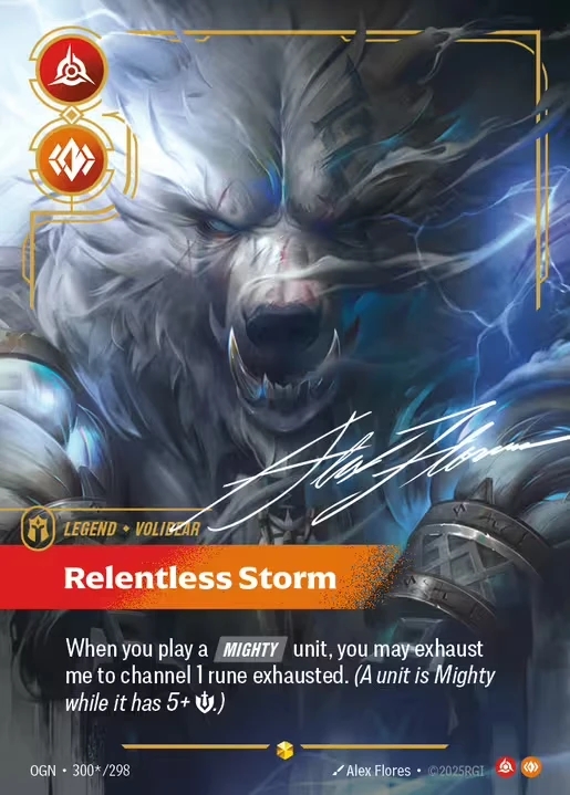 【クーポン使用不可】【SIGNED】[Fury Body] Volibear, Relentless Storm [OGN-300*-Showcase]